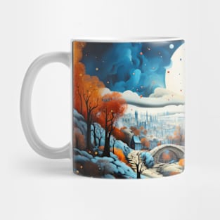 Castle Landscape Concept Abstract Colorful Scenery Painting Mug